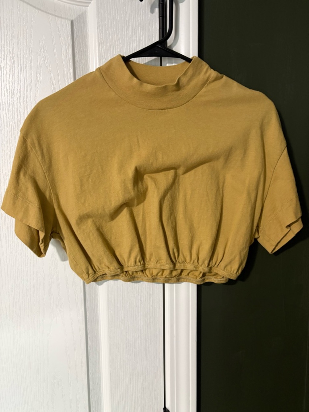 Cropped Mustard Short Sleeve Top